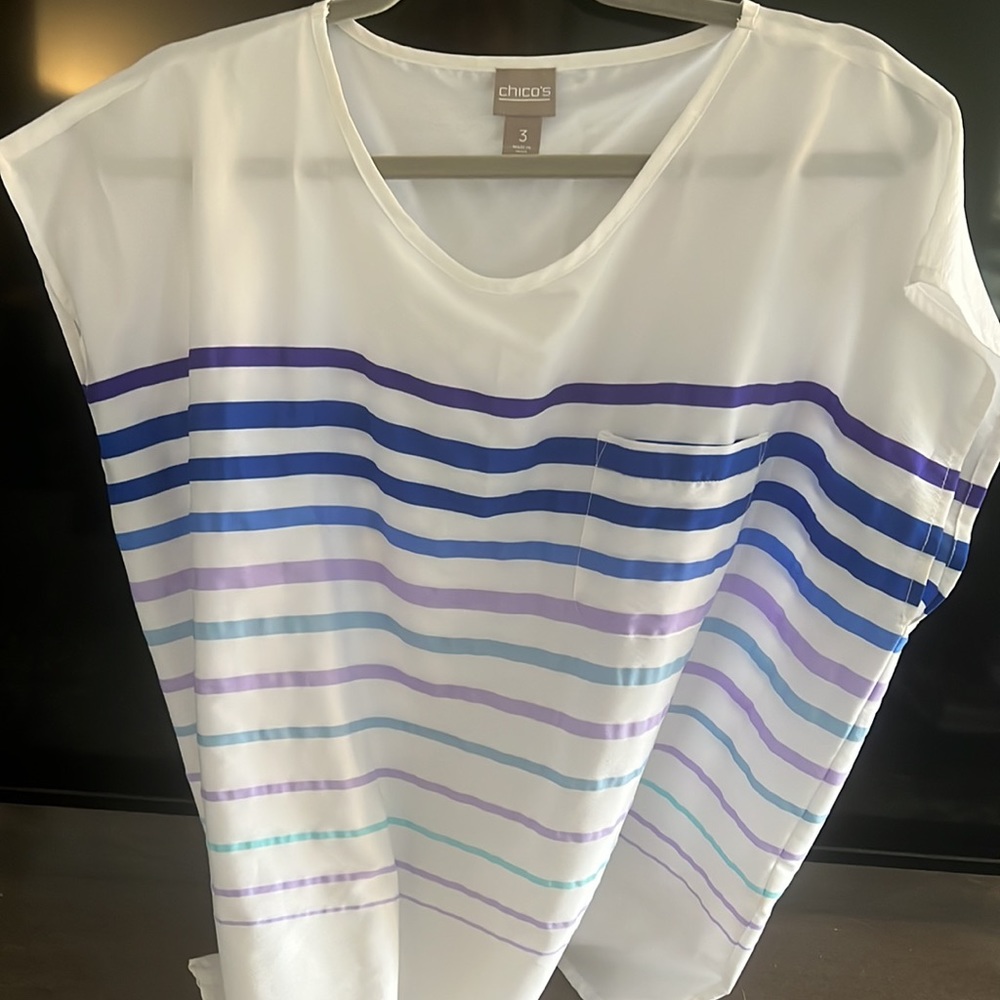 Chicos light weight stripe top